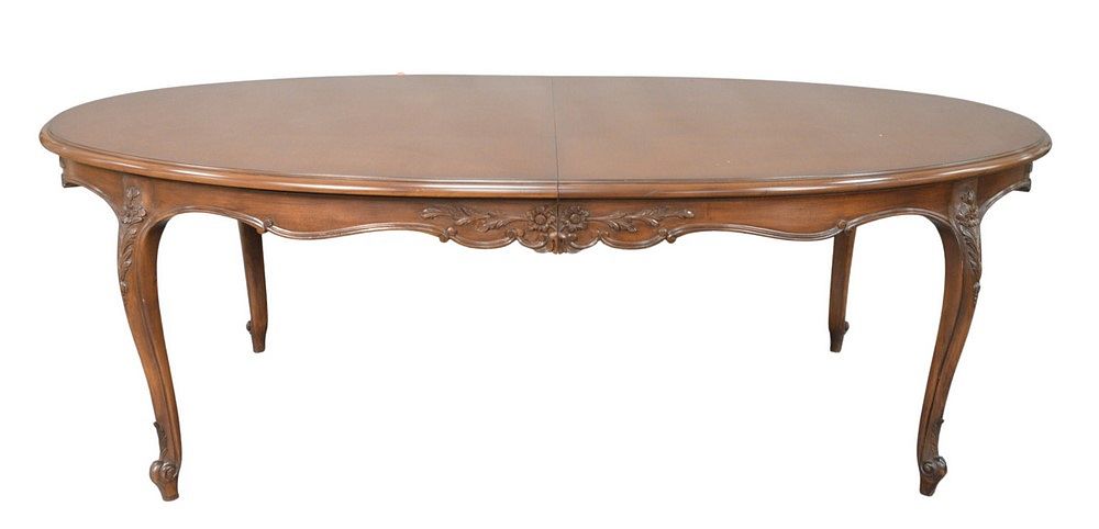 Appraisal: French Style Fruitwood Oval Dining Table over four cabriole legs