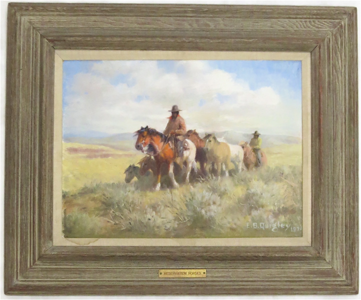 Appraisal: EDWARD B QUIGLEY OIL ON CANVAS BOARD Oregon - Reservation