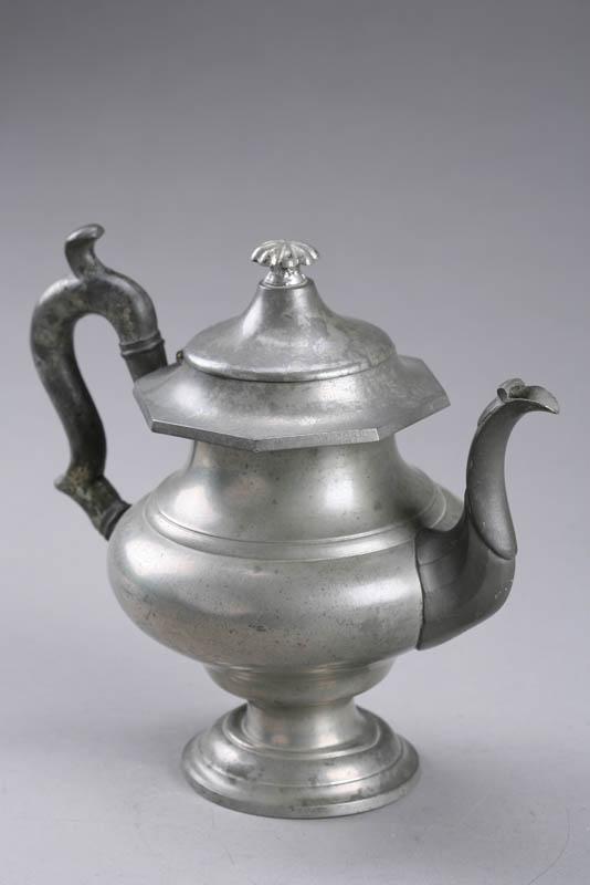 Appraisal: PEWTER COFFEE POT Touch for William Calder Providence Rhode Island