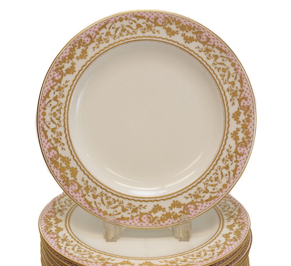 Appraisal: Tiffany Co Porcelain Dinner Plates Brownfields China porcelain cabinet plates