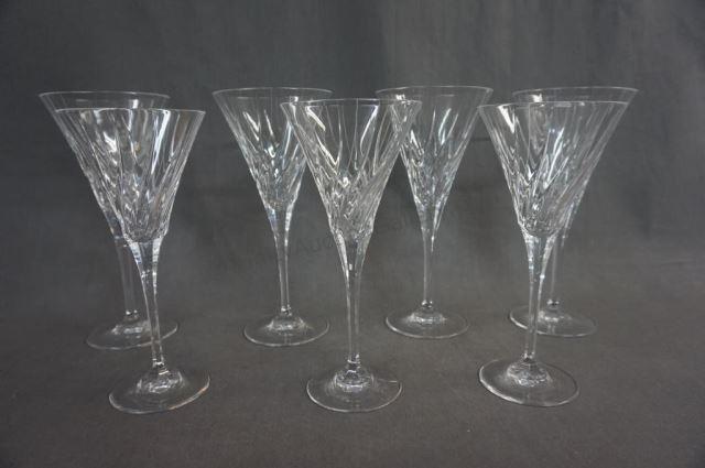 Appraisal: Elegant Crystal Swirl Champagne and Wine Stems '- 's Swirl