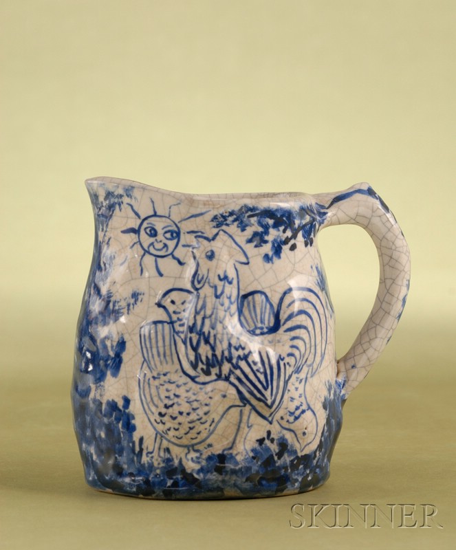 Appraisal: Dedham Pottery Day and Night Pitcher Massachusetts early th century