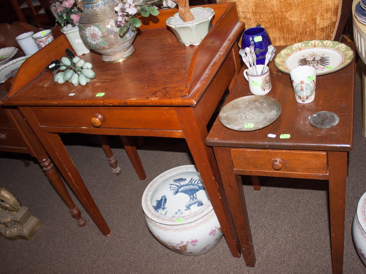 Appraisal: Two pieces of furniture including pine side table and a