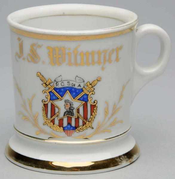 Appraisal: P O S of A Fraternal Shaving Mug Gilt name