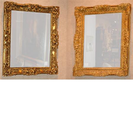 Appraisal: Louis XV Style Carved Gilt-Wood Mirror Together with a Regence