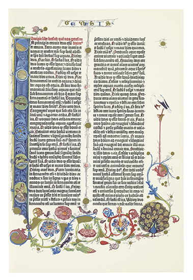 Appraisal: GUTENBERG BIBLE Complete color facsimile of the -line Vulgate printed