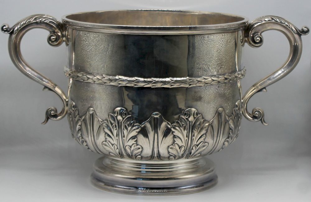 Appraisal: SILVER Large English Silver Centerpiece Bowl Large English silver centerpiece