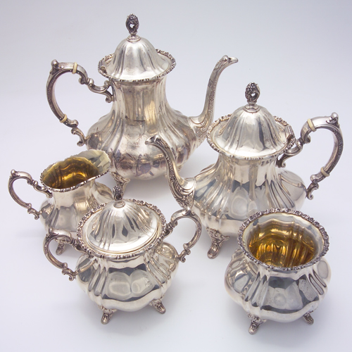 Appraisal: Poole five-piece sterling tea set t o