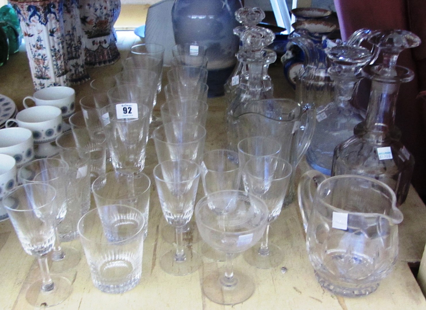 Appraisal: A quantity of stemwares including a part suite four decanters