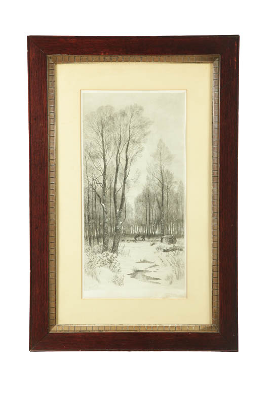 Appraisal: WINTER TOIL PRINT BY MIELATZ AMERICAN LATE TH CENTURY Etching