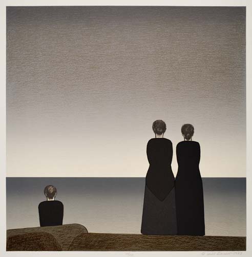 Appraisal: WILL BARNET Untitled Three Women Color lithograph x mm x