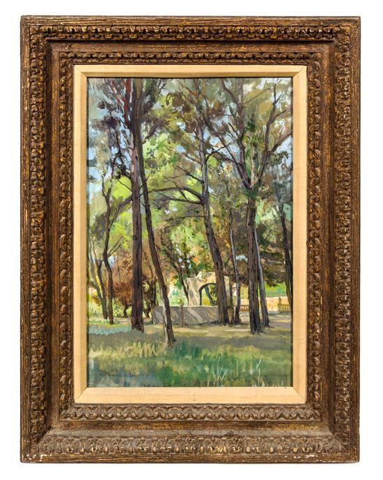 Appraisal: Sale Lot Alexander Nikolaevich Benois Russian - Forest Scene gouache