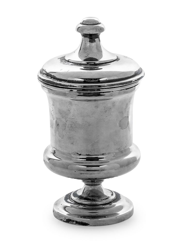 Appraisal: A German Silver Covered Urn Late th Century raised on