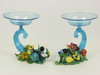 Appraisal: COMPOTES - Pair of th C Venetian glass compotes hand