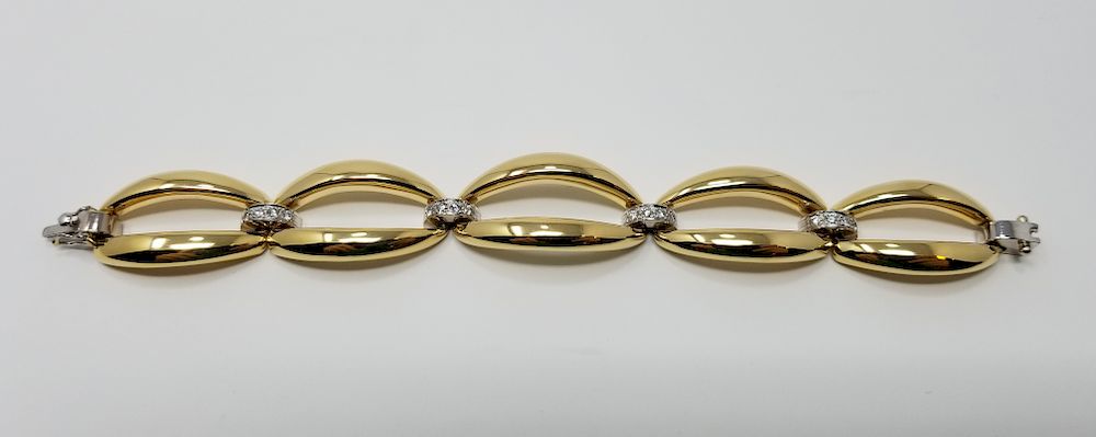 Appraisal: Ramon Joieria K Yellow White Gold Bracelet Ramon Joieria K