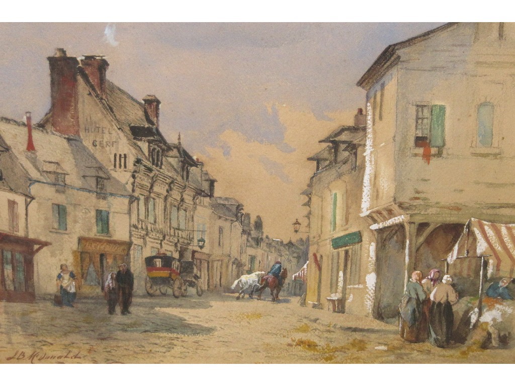 Appraisal: J B McDONALD RSA Watercolour with body colour 'Street Scene