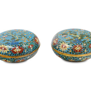 Appraisal: A Pair of Chinese Export Cloisonn Enamel Covered Boxes th