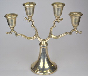 Appraisal: A loaded silver four sconce candelabrum Henry Clifford Davis Birmingham