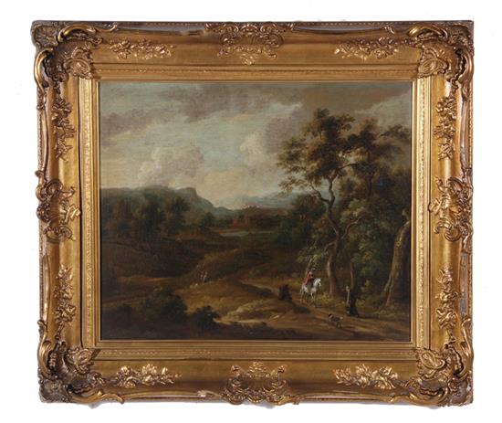 Appraisal: Gaspard Dughet manner of French - CAPRICCIO LANDSCAPE WITH FIGURES