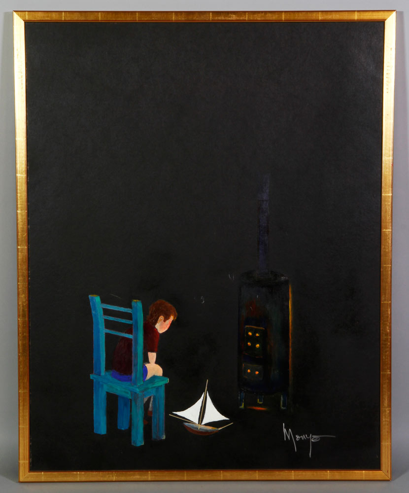 Appraisal: - Prince Monyo Child Painting Prince Monyo untitled painting of