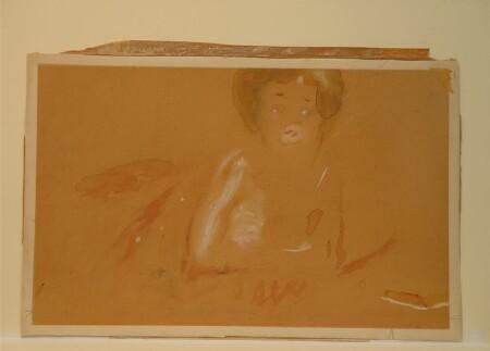 Appraisal: Gouache on Brown Paper Portrait de Femme Signed Kees Van