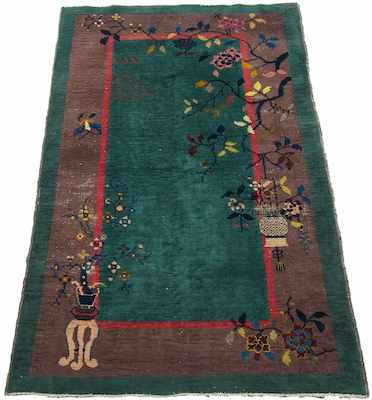 Appraisal: An Old Peking Area Rug Apprx '- x '- Low