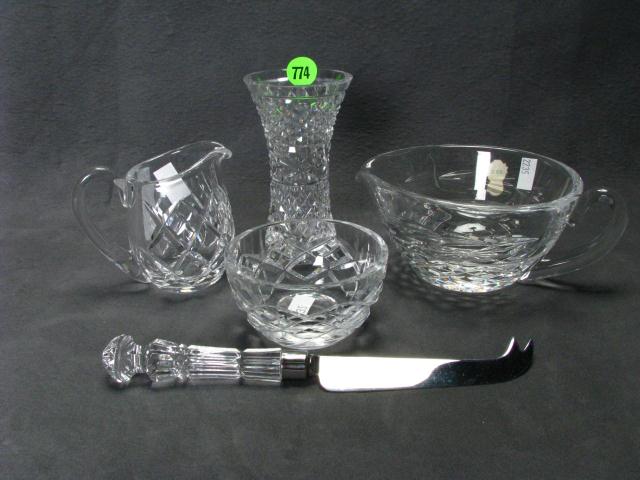 Appraisal: Group of Five Signed Waterford Crystal Items including '' creamer