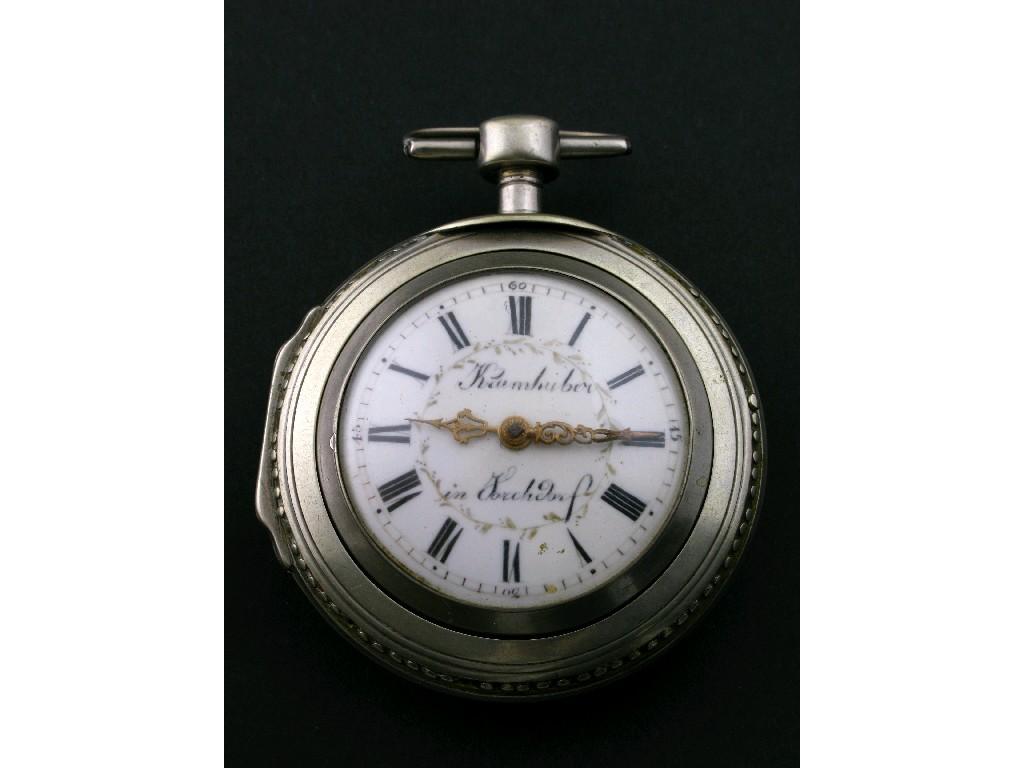 Appraisal: A German pair cased Pocket Watch by Krumhuber Worchdorf No