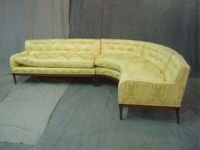 Appraisal: Louis XV Style Downfilled Sectional Sofa Looks like silk upholstery