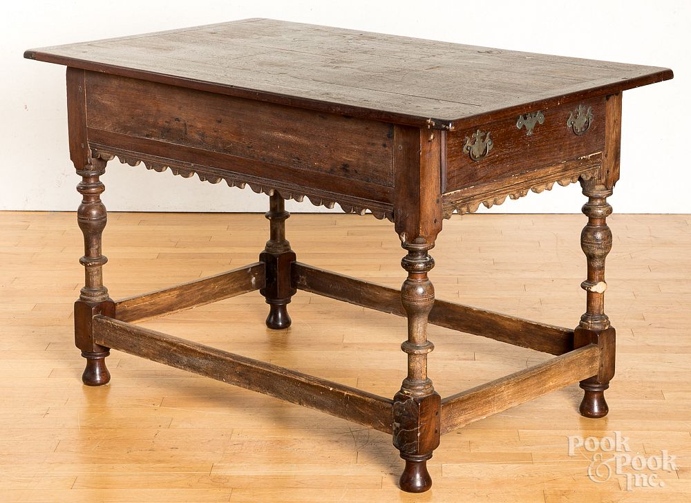 Appraisal: Pennsylvania walnut tavern table mid th c Pennsylvania walnut tavern