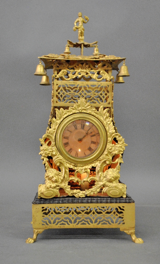 Appraisal: - Rare French gilt metal and ornate night time watch