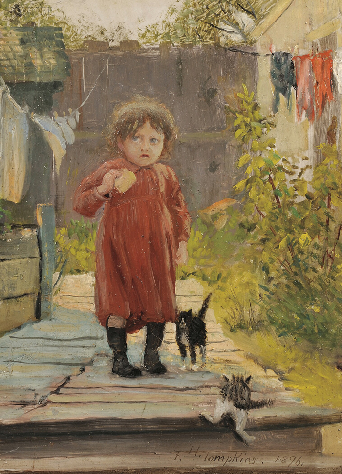 Appraisal: Frank Hector Tompkins American - In the Alley A Little