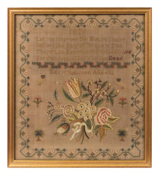 Appraisal: Sale Lot A Needlepoint Sampler mary robinson x inches framed