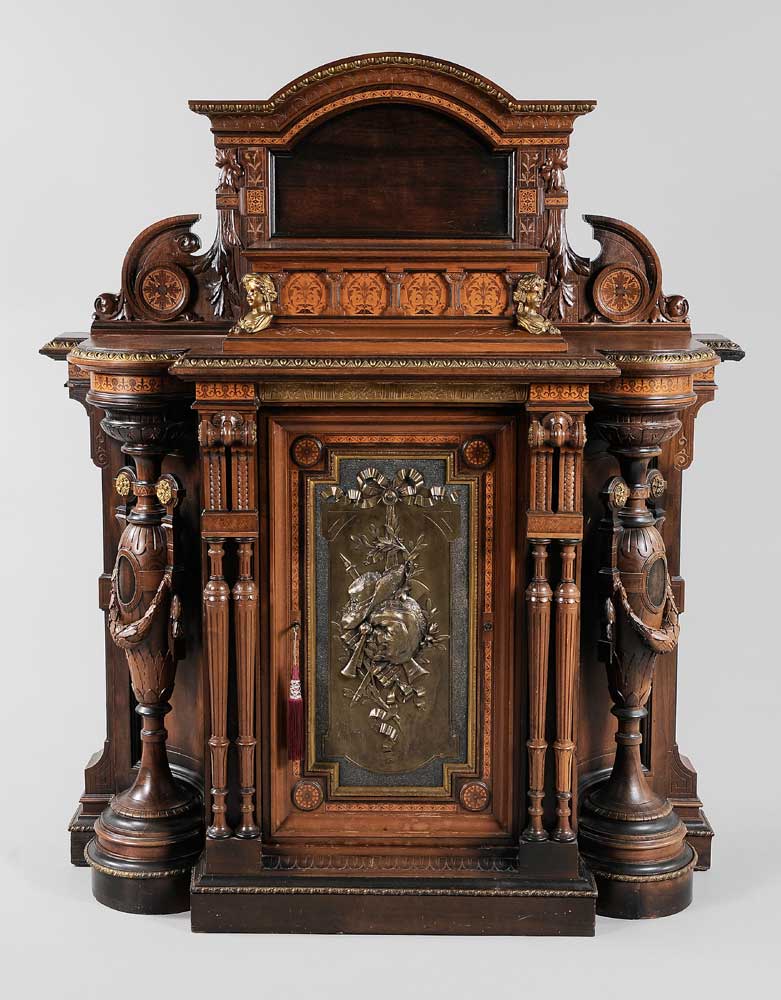 Appraisal: New York Aesthetic Movement Inlaid Cabinet possibly Herter Brothers circa