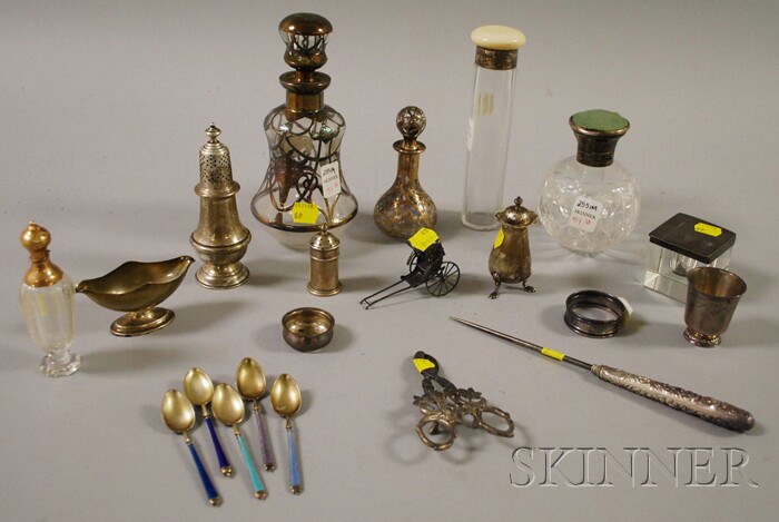 Appraisal: Approximately Eighteen Silver and Silver-mounted Items including two metal overlay