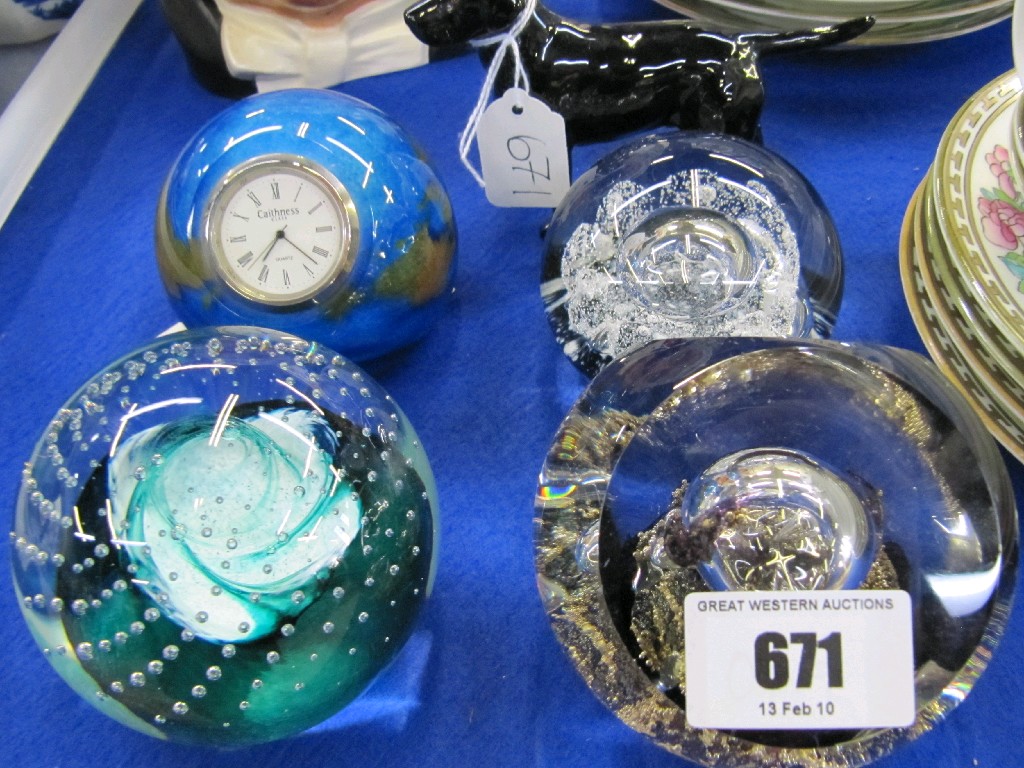 Appraisal: Beswick black labrador two Caithness paperweights and two Selkirk glass