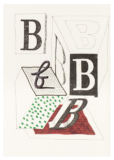 Appraisal: HOCKNEY DAVID Alphabets Color plates by Hockney to original vellum-backed