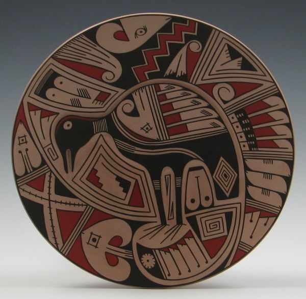 Appraisal: Mata Ortiz Bird Effigy Plate by Jose Andres Villalba H