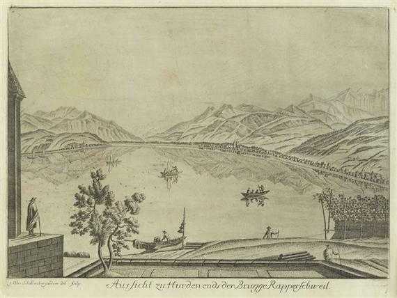 Appraisal: RAPPERSWIL -Johann Ulrich Schellenberg - Aussicht zur Hurden ends der