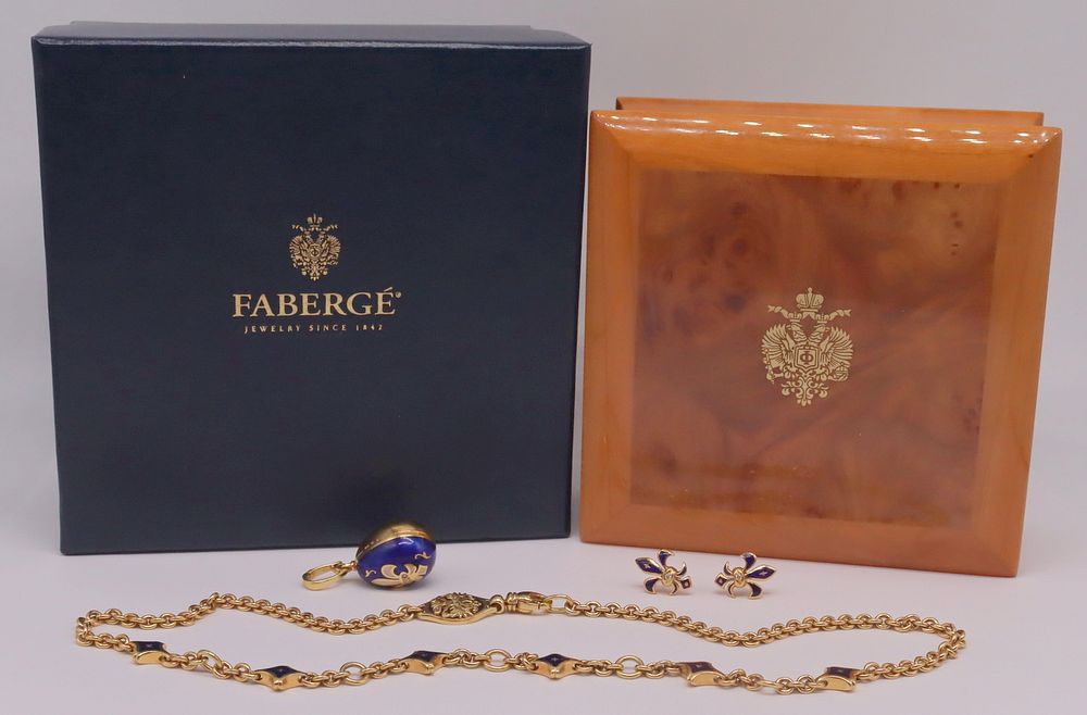 Appraisal: JEWELRY Faberge kt Gold Jewelry Grouping Includes a Victor Mayer