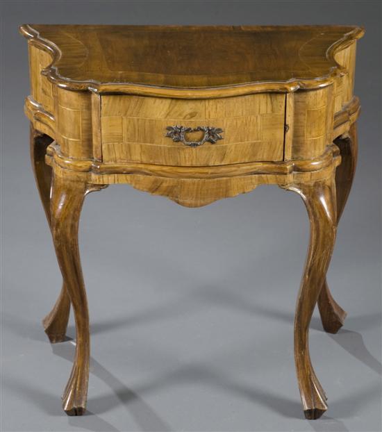 Appraisal: Continental single drawer petite commode st half th century Serpentine