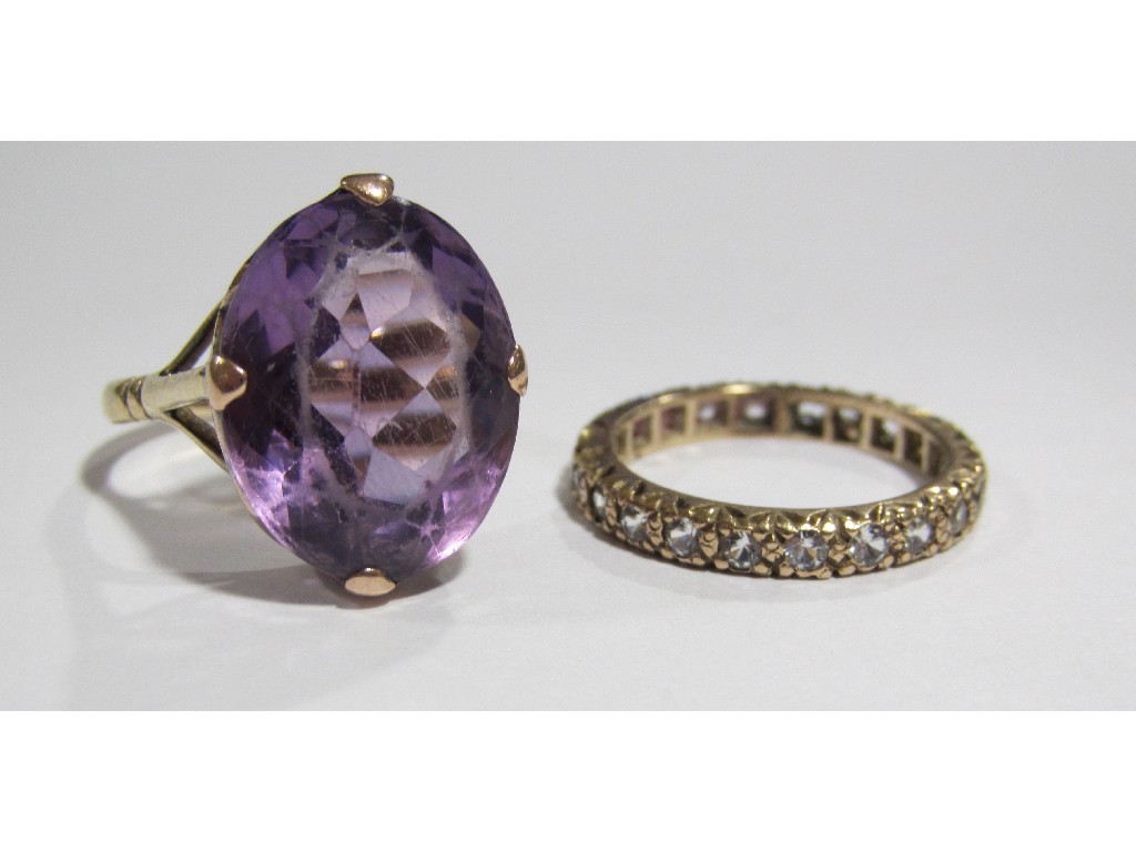 Appraisal: A lot comprising a ct gold amethyst single stone ring