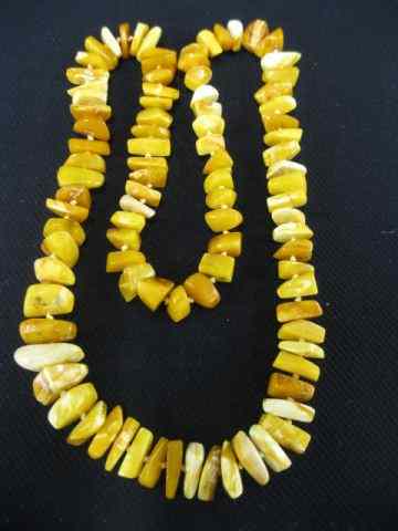 Appraisal: Butterscotch Amber Necklace natural nugget beads '' long