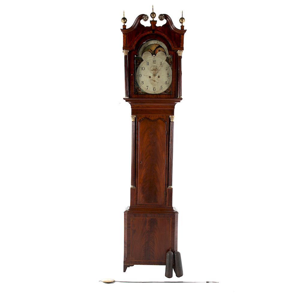 Appraisal: George III Mahogany Tall Cased Clock circa painted face works