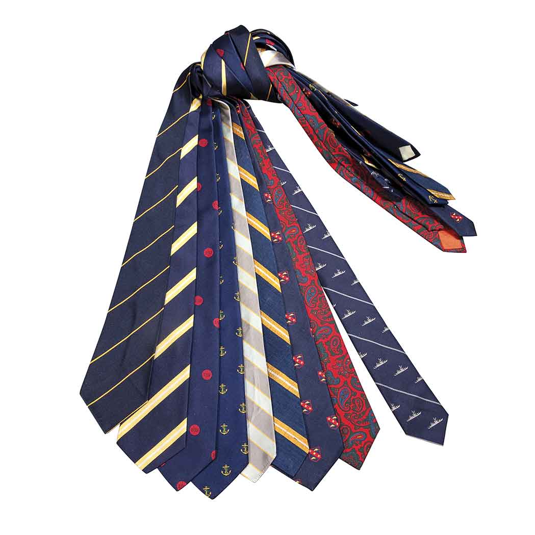 Appraisal: Collection of Nine Neckties Comprising rep club and naval insignia