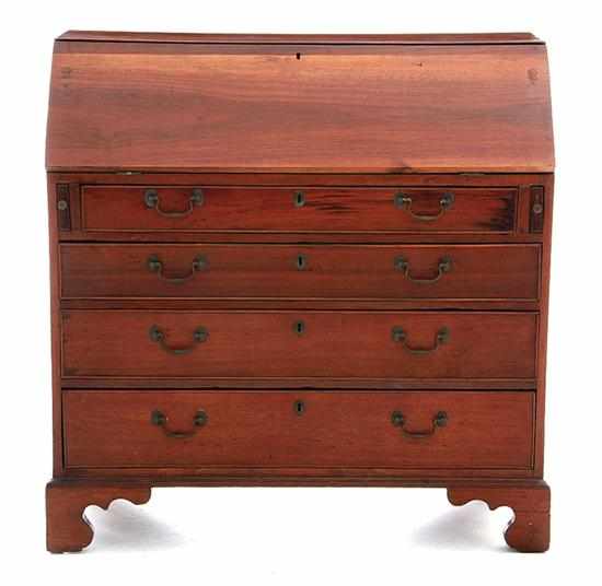 Appraisal: Chippendale mahogany fallfront desk probably Southern circa rectangular top above