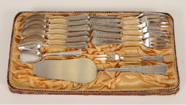 Appraisal: WMF German silver flatware in an Art Nouveau pattern service