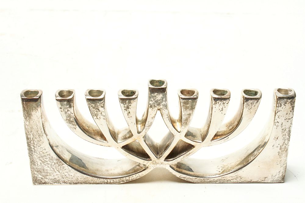 Appraisal: Larry Waitz for Rosenthal Judaica Metal Menorah Larry Waitz for