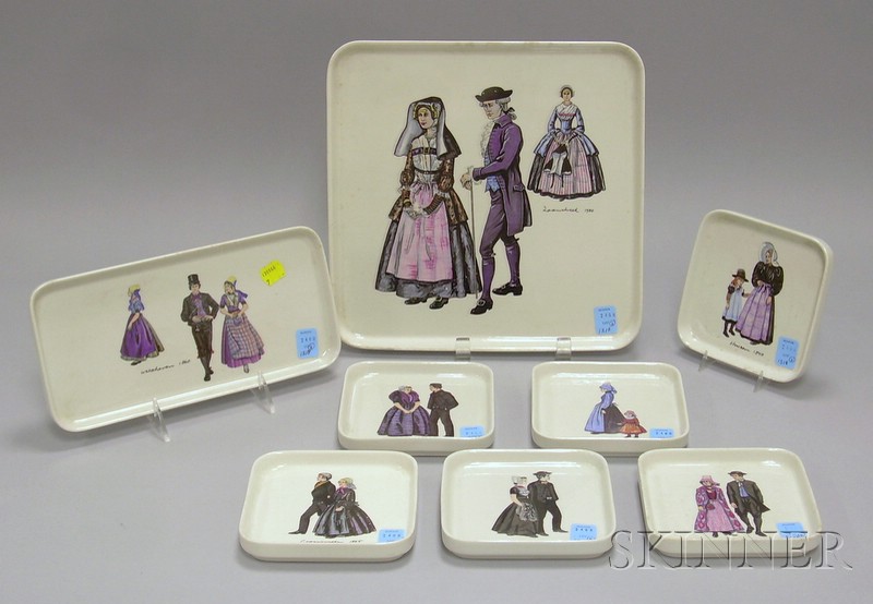 Appraisal: Eight-Piece Villeroy Boch Transfer Decorated Stoneware Serving Set