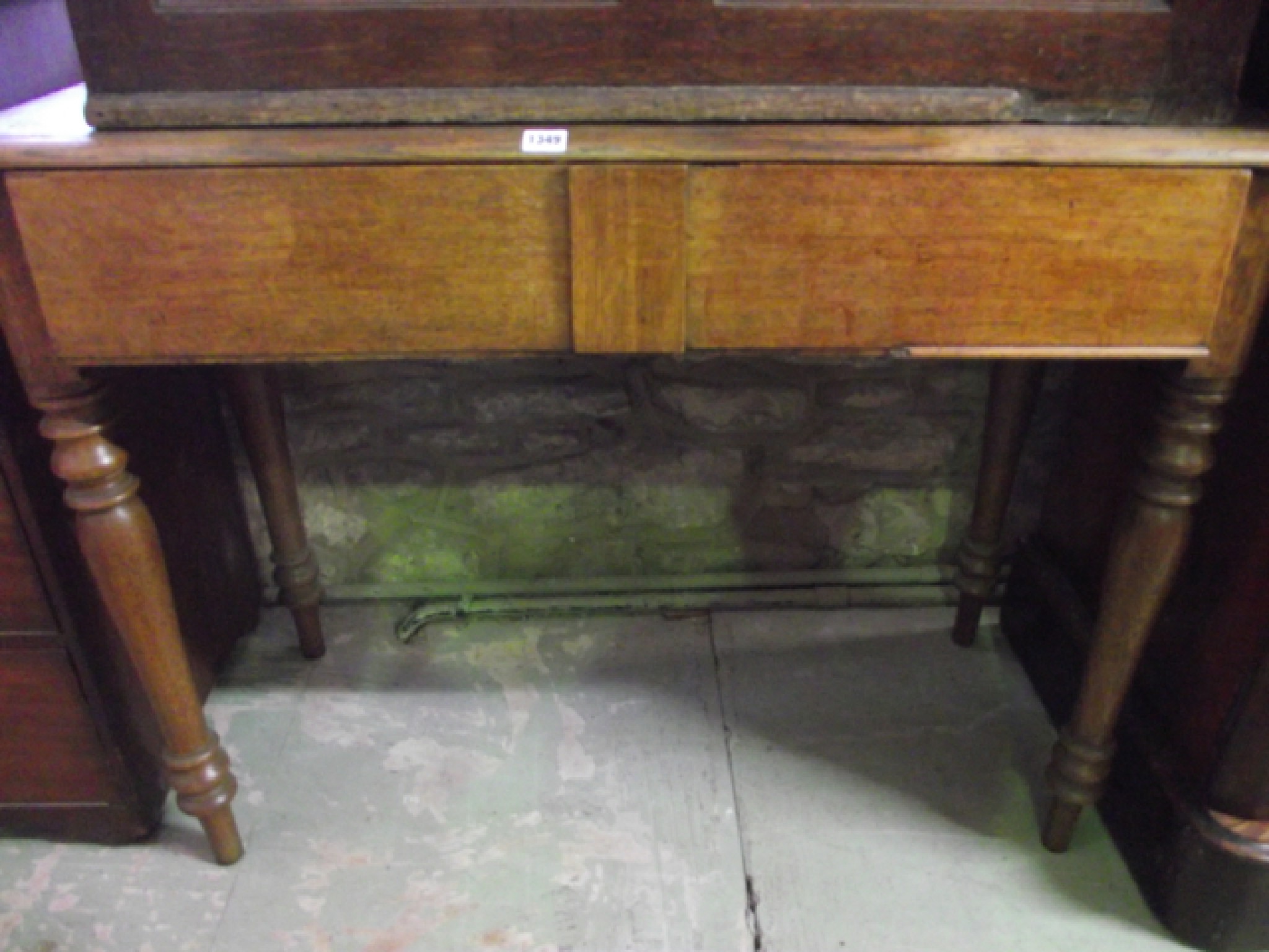 Appraisal: A Victorian oak hall side table fitted with two frieze